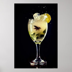 Midnight Mojito Cocktail Art Poster
