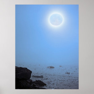 Midnight Moon Arctic, Svalbard Poster