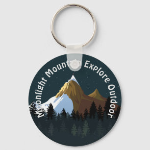 Midnight Mountain Explorer Outdoor Custom Keychain