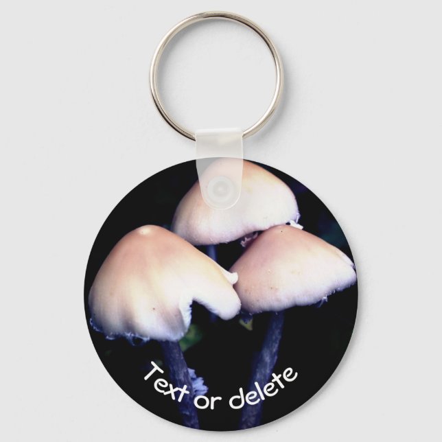 Midnight Mushrooms Nature Personalized Keychain (Front)