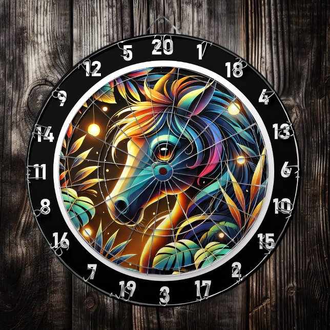 Midnight Mustang Horse in Paradise Dartboard (Creator Uploaded)