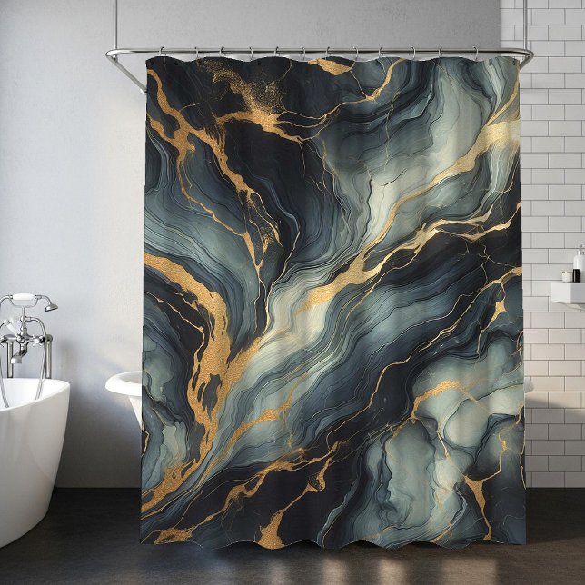 Midnight Navy and Gold Marble Artistic Pattern (Creator Uploaded)
