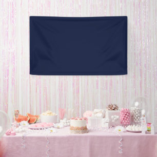 Midnight Navy Blue Solid Colour Banner