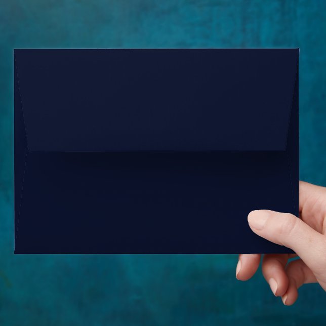 Midnight Navy Blue Solid Colour Envelope (Hand)