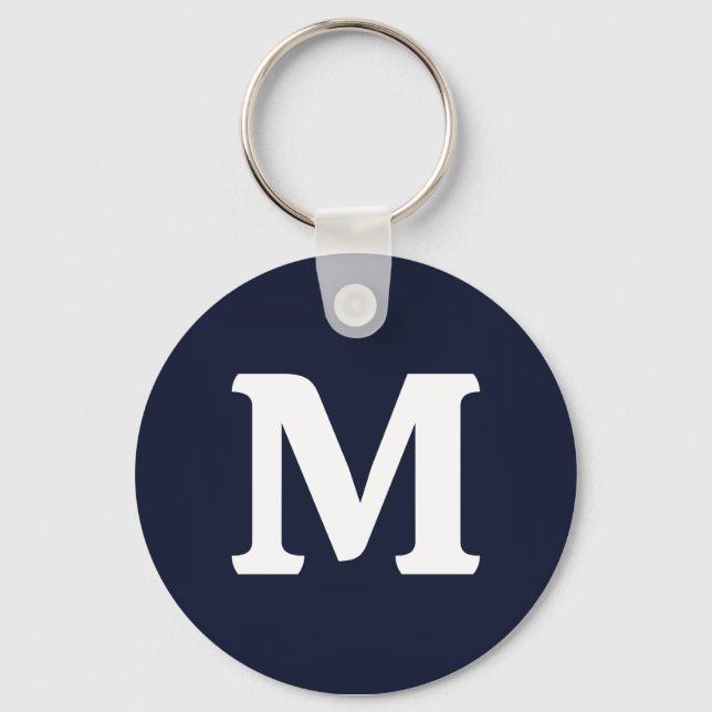 Midnight Navy Blue Solid Colour Keychain (Front)