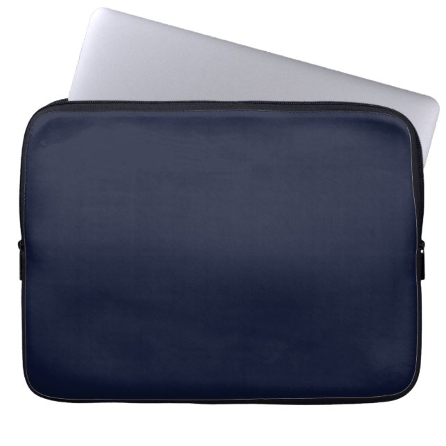 Midnight Navy Blue Solid Colour Laptop Sleeve (Front)