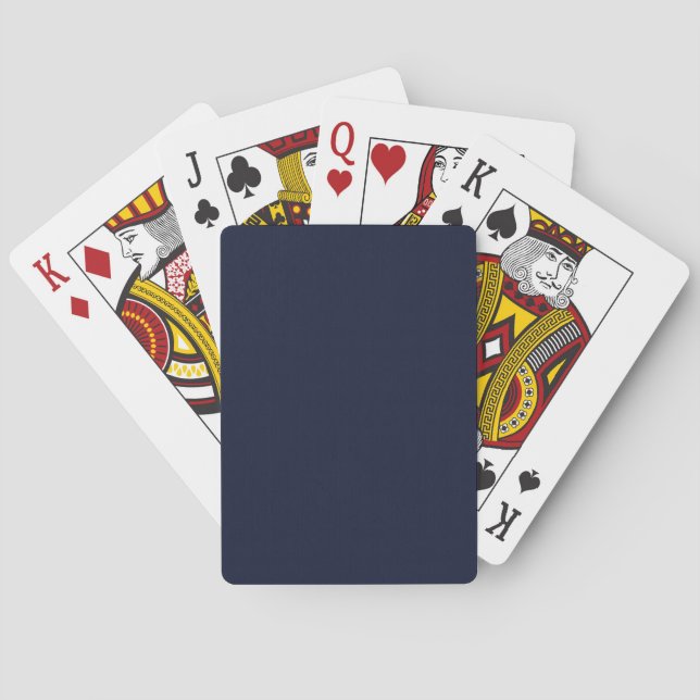 Midnight Navy Blue Solid Colour Playing Cards (Back)