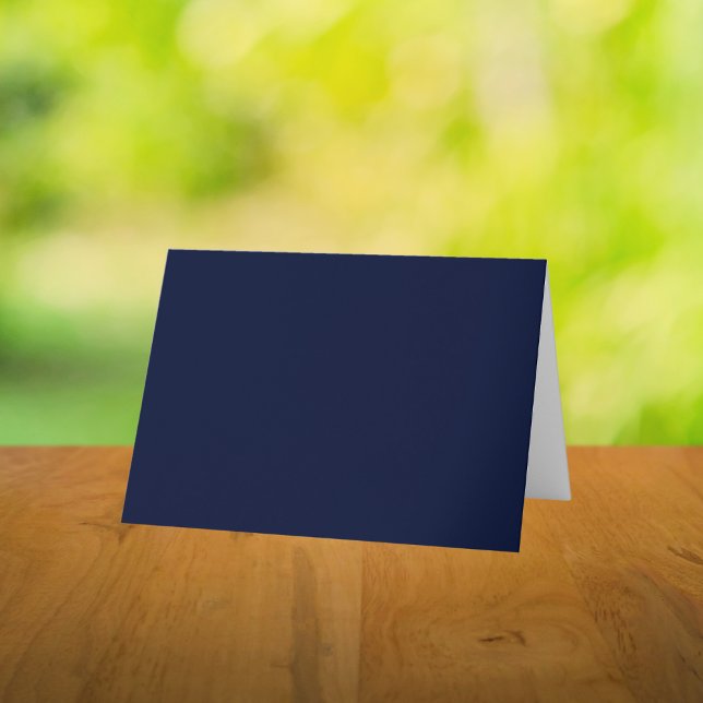 Midnight Navy Blue Solid Colour Thank You Card (Creator Uploaded)