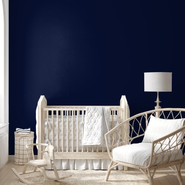 Midnight Navy Blue Solid Colour Wallpaper (Kids)