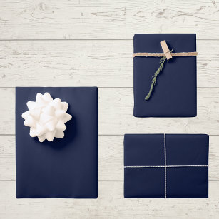 Midnight Navy Blue Solid Colour Wrapping Paper Sheet