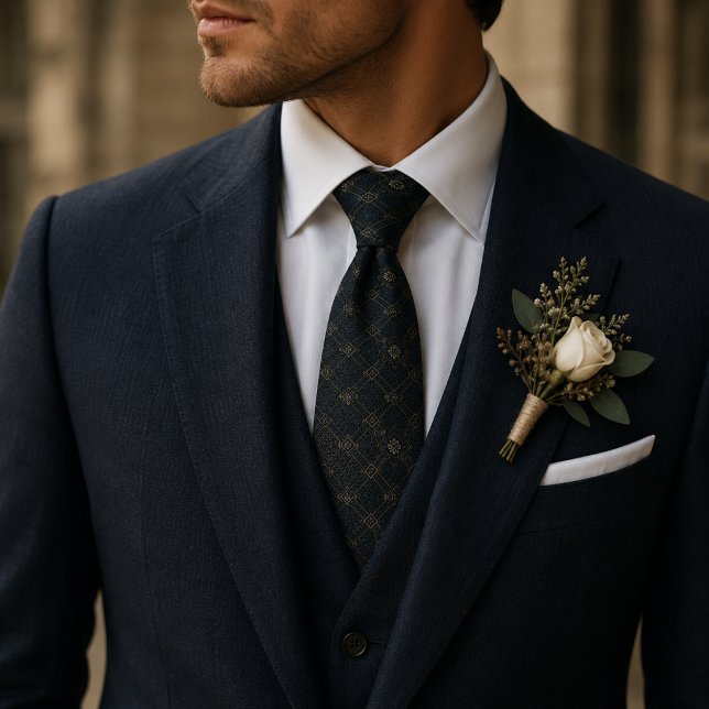Midnight Navy Heritage Jacquard Luxury Tie (Creator Uploaded)