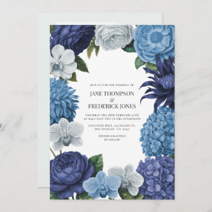 Midnight Navy, Steel Blue & Eucalyptus Grey Invitation