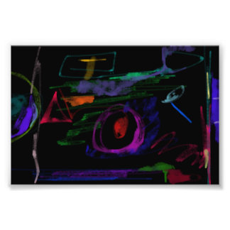 Midnight Neon Luminescent Echoes Photo Print
