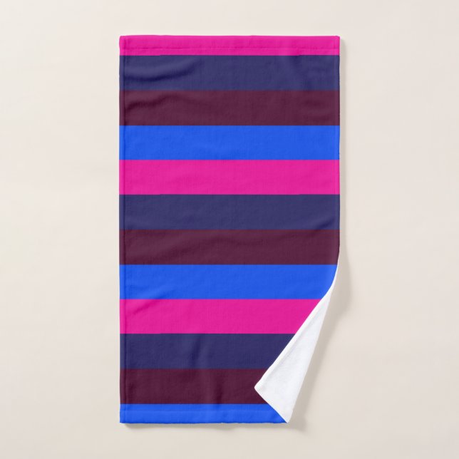 Midnight neon stripes hand towel (Hand Towel)
