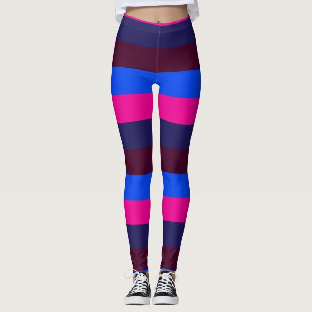 Midnight neon stripes leggings (Front)