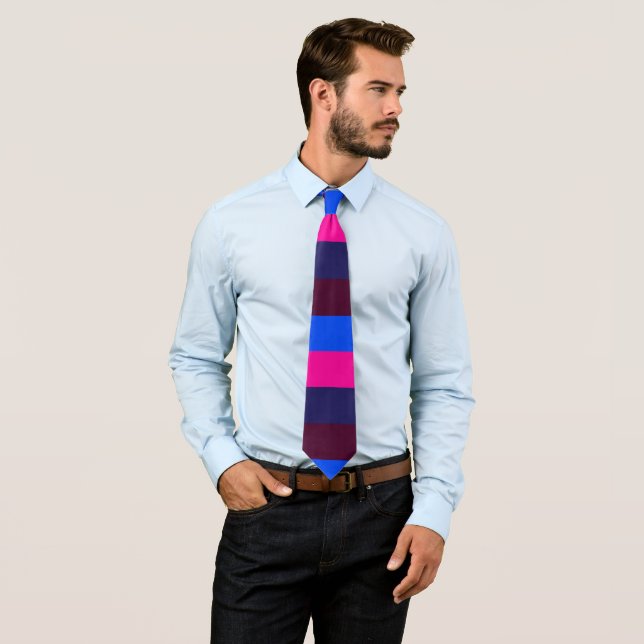 Midnight neon stripes tie (In Situ)