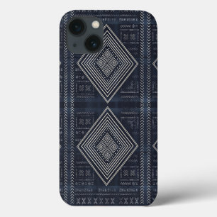 Midnight Nomad Diamond - Indigo Mudcloth Art iPhone 13 Case
