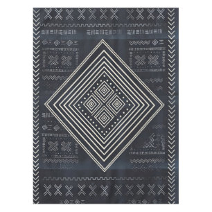 Midnight Nomad Diamond - Indigo Mudcloth Art Tablecloth
