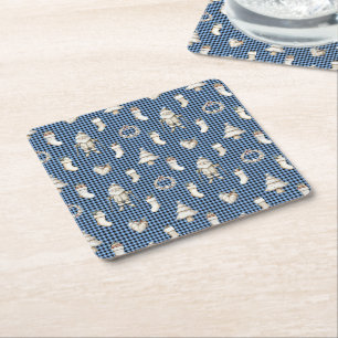 Midnight Nordic Noël! Square Paper Coaster