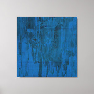 Midnight Ocean Waves Abstract Deep Blue Canvas Print