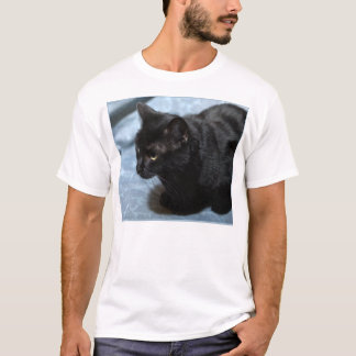Midnight on Blue (Black Cat) T-Shirt