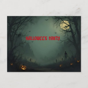 Midnight on Halloween Party Invitation Postcard