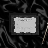 Midnight Onyx Romance | Black Satiny Damask Entree