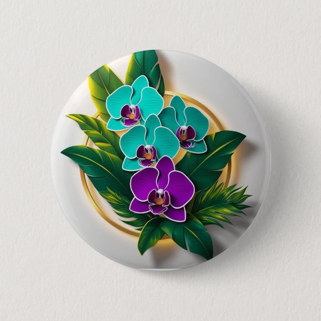 Midnight Orchid Button – Dark Beauty in Bloom Dare (Front)
