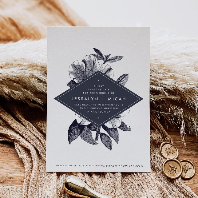 Midnight Orchid Save the Date Card (Creator Uploaded)