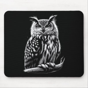 Midnight Owl Silent Watcher Of The Night Wise Eyes Mouse Pad