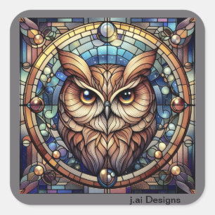 Midnight Owl Square Sticker
