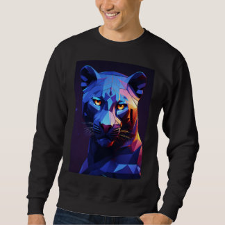  "Midnight Panther: Vector Geometric Art" Sweatshirt