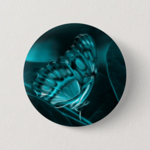 Midnight Passion, Blue Butterfly Kisses 2 Inch Round Button
