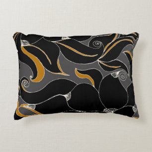 Midnight Petals – Elegant Floral Pattern Accent Pillow
