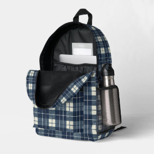 Midnight Plaid Printed Backpack