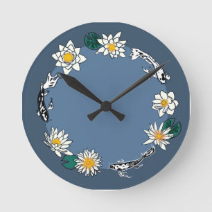 Midnight Pond Botanical Circle Wall Clock