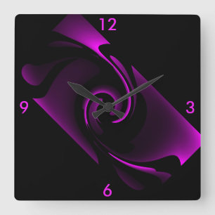 Midnight Power Wall Clock 4 Home on Black & Pink