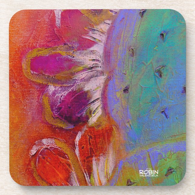 "Midnight Prickly Pear" Hard Plastic Coaster Set (Front)