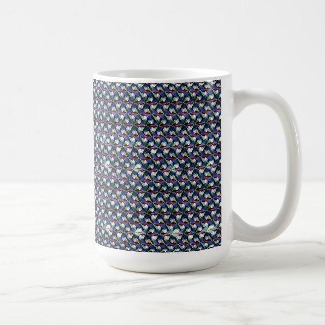 Midnight Prism Weave Abstract Geometric Pattern Coffee Mug (Right)