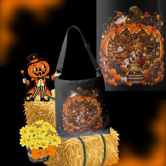 Midnight Pumpkin Market | Magical Ghosts & Autumn  Crossbody Bag