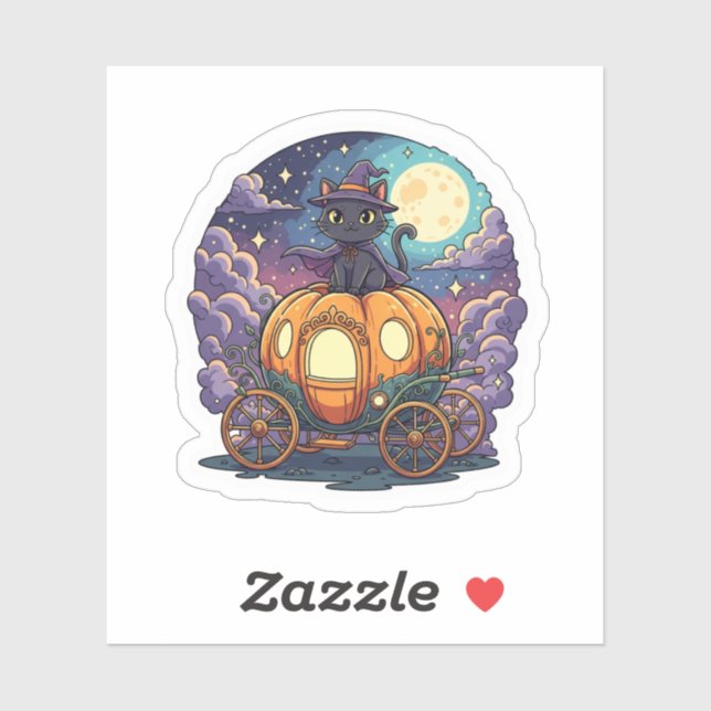Midnight Pumpkin Ride – Magical Cat Carriage  (Sheet)