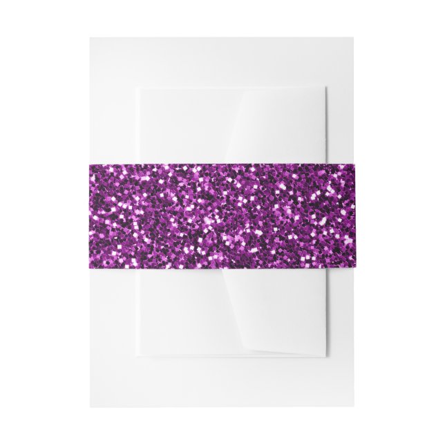 Midnight Purple Glitter Invitation Belly Band (Front Example)