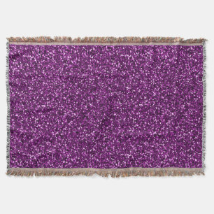 Midnight Purple Glitter Throw Blanket