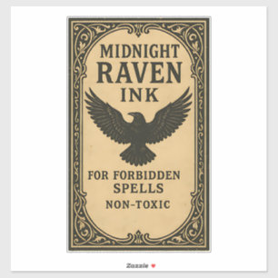 Midnight Raven Ink - Étiquette de Pharmacie Hallow