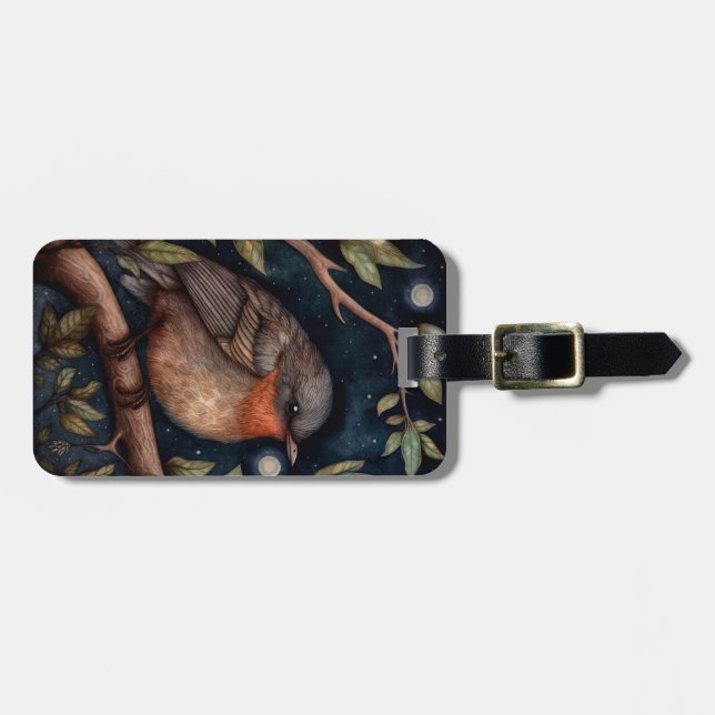 Midnight Robin Luggage Tag (Front Horizontal)