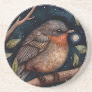 Midnight Robin Sandstone Coaster