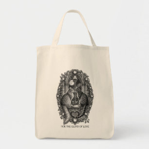 Midnight Romance Cats Gothic Window Art Tote Bag