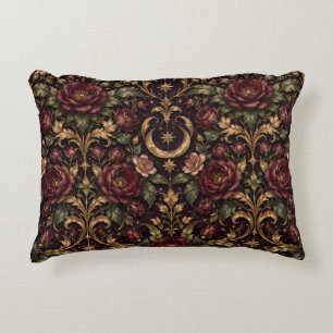 Midnight Rose Celestial Damask Accent Pillow