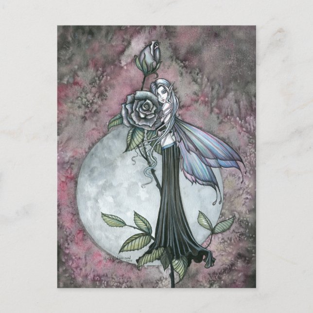 Midnight Rose Fairy Postcard by Molly Harrison (Front)