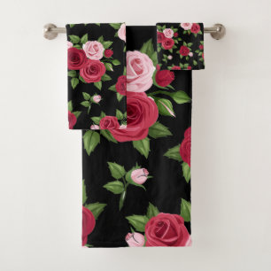 Midnight Roses Bath Towel Set